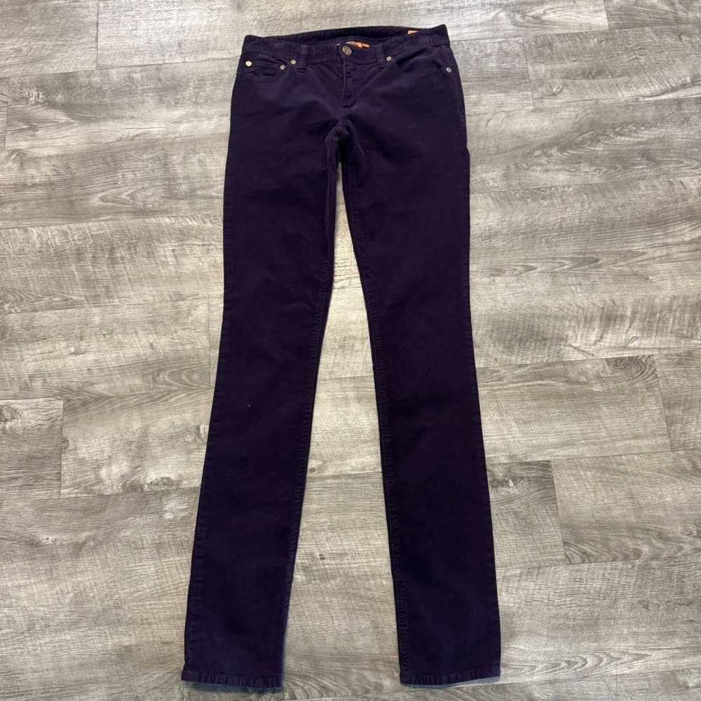 Tory Burch Super Skinny Corduroy Low Rise Deep Purple Pant Women’s Sz. 25